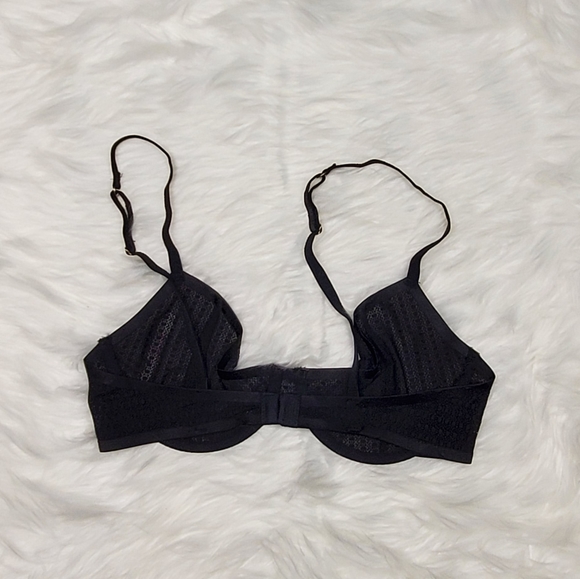 NEW Sam Edelman Black Geo Mesh Underwire Bra 32C 34DD - Picture 7 of 8